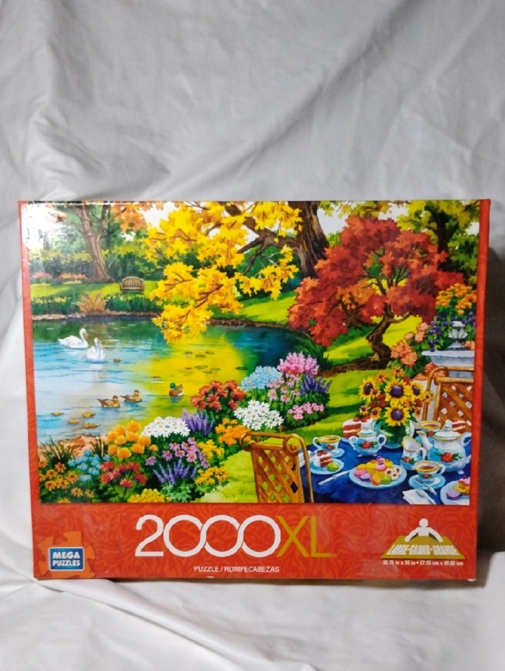 2000 Piece XL Puzzle Autumn Garden Tea Mega Puzzles Sealed Box